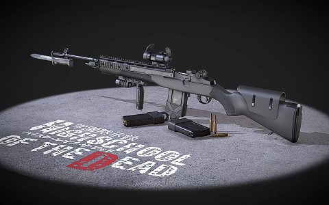 Sniper rifle M1A rifle semi-automatic rifle 3d model