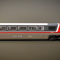 Modern Train Carriage With Grey White Body Multiple Windows And Black Wheels