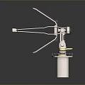 Advanced Scientific Equipment with Yellow Solar Panels Rotating Structure and White Base