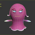 Pink Cartoon Game Movie Character With Big Blue Eyes Long Eyelashes And Round Body Shape