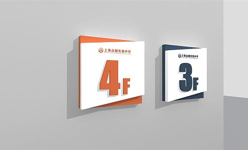 Modern signage department sign 3d model