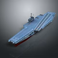 Realistic Aircraft Carrier 3D Model Featuring Flight Deck And Command Tower
