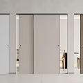 Modern Interior Sliding Doors With Wood And White Panels For Space Partition Design