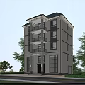 Modern Detached Villa Exterior With Multi Story Design Balconies Large Windows And Trees