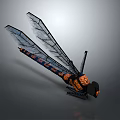 Modern Dragonfly Thin-winged Dragonfly Le Fairy Dragonfly Purple Red Dragonfly 3d model