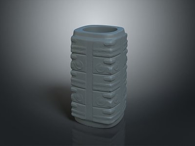 Liangzhu Jade Cong Pillar Stone Pillar Old Stone Pillar Roman Pillar Roman Pillar Classical Stone Pillar 3d model