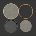 Round Metal Equipment Components With Discs Ring And Different Textured Surfaces