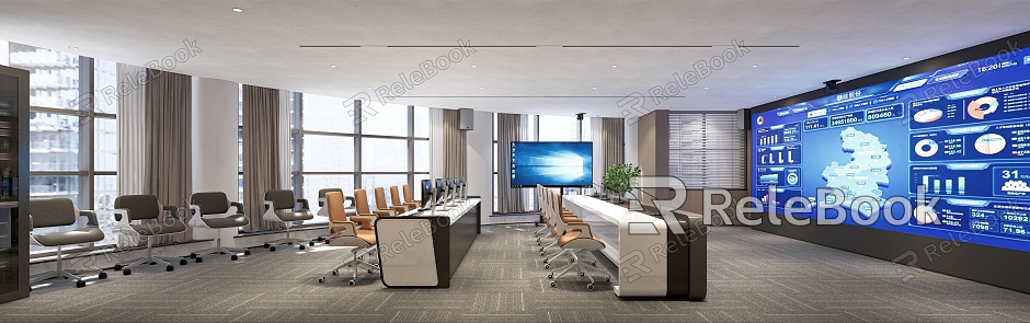 Simple Conference Room Command Control Room Monitoring Room model