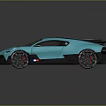 Blue Luxury Sports Car With Streamlined Design Black Accents And Rear Spoiler