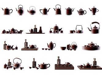 New Chinese Tea Set Tea Set 3d model