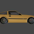Vintage Yellow Sports Car With Black Accents Square Headlights And Retro Design