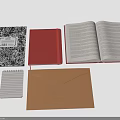Colorful Electronic Notebooks Featuring Black Red Gray Designs And Open 3d model
