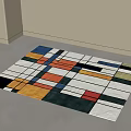Multicolored Square Carpet With Geometric Abstract Design For Modern Interior Space 3d model