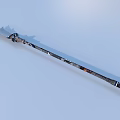 Decorative Sword Featuring Intricate Patterns Engraved Blade And Ornate Hilt On Light Blue Background