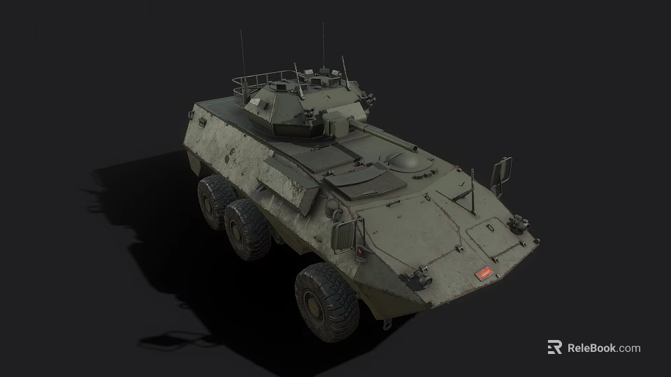 Armored Functional Military Vehicle With Wheeled Design Tactical Equipment And Armor Protection 3d model 