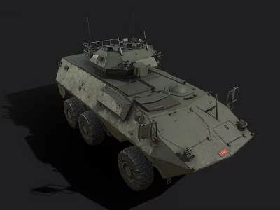 Armored Functional Military Vehicle With Wheeled Design Tactical Equipment And Armor Protection 3d model