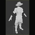 Stylish Black Roleplay Outfit With Long Coat Hat Vest Gloves And Boots