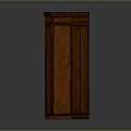 Traditional Wooden Cabinet With Double Paneled Doors Brown Finish And Decorative Top