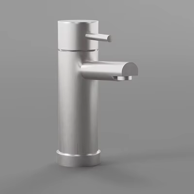 Modern Silver Metal Faucet With Single Handle For Kitchen Or Bathroom Use 3d model