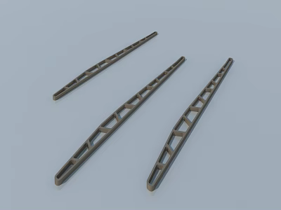 Swing Door Hardware Parts Black Metal Long Strip With Hollow Design 3d model