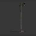 Industrial Outdoor Lighting Pole With Multiple Lamps Base Structure And Wiring Detail