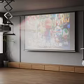 Modern projection curtain projector 3d model