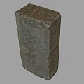 Gray Construction Brick Featuring Textured Surface And Weathered Solid Structure 3d model
