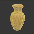 Red Hand Carved Vase With Spiral Patterns And Textured Surface
