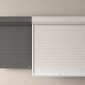 Stylish Gray And White Roller Shutters With Striped Panel Design For Home Use 3d model
