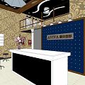 Elegant Bridal Shop Window Display With Wedding Dress Mannequins Patterned Wallpaper And Chandeliers
