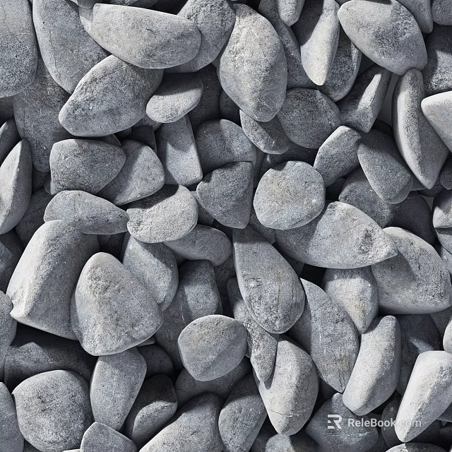 Natural Gray River Pebbles For Landscaping Garden Decor And Craft Projects 3d model 