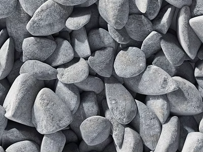 Natural Gray River Pebbles For Landscaping Garden Decor And Craft Projects 3d model