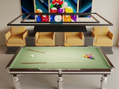 Billiards Table Billiards Room Billiard Clubs Billiards Table Combination Leisure Chair 3d model