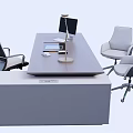 Modern Office Desk Boss Desk Computer Desk 3d model