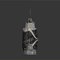 Decorative Lantern Featuring Metal Ring Copper Top Black Patterned Body And Golden Edges