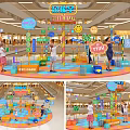 Le Lian Xiang Kids Play Area in Shopping Mall With Colorful Floor And Cartoon Signs
