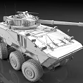 Green Wheeled Armored Military Tank with Cannon Headlights and Detailed Structure