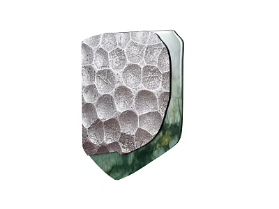 Decorative Object With Honeycomb Texture Metallic Surface And Green Accent 3d model