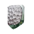 Decorative Object With Honeycomb Texture Metallic Surface And Green Accent