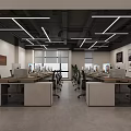Modern Minimalist Office Reception Desk Design With Marble Counter And Wood Panel Accents Warm Lighting