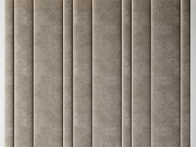 Modern Textured Wall Panel With Vertical Stripes In Neutral Beige Tone 3d model