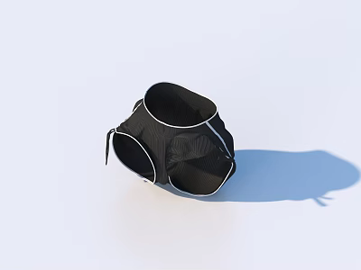 Breathable Black Mesh Fabric Clothes With White Lines On Light Background 3d model