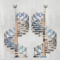 classical revolving staircase 3d model