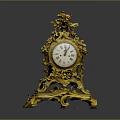 Ornate Gold Decorative Furniture Clock With Intricate Carvings And Roman Numerals
