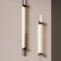 Modern Wall Lamps With Beige Glass Shade And Metal Base On Striped Accent Wall