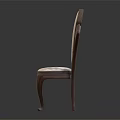 Elegant Vintage Accent Chair With Carved Wooden Backrest And Beige Upholstered Seat