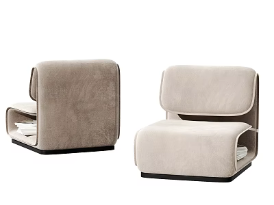 Modern Single Sofa With Neutral Tones Soft Upholstery And Sturdy Black Base 3d model