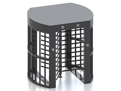 Black Metal Security Turnstile Gate For Access Control In Public Areas 3d model