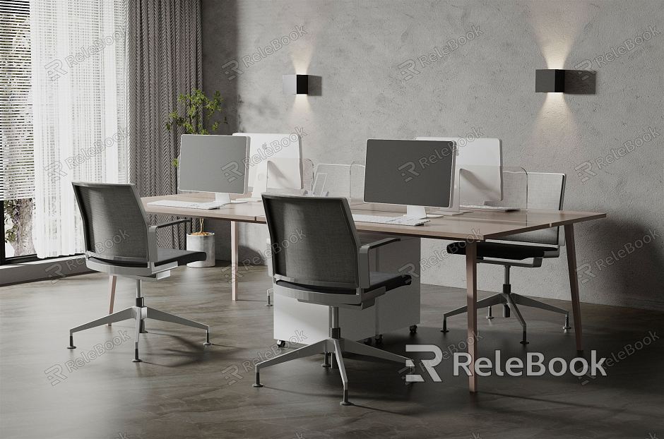 modern office desk and chair model