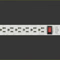 White Power Strip With Multiple USB Ports AC Outlets And Red Indicator Light